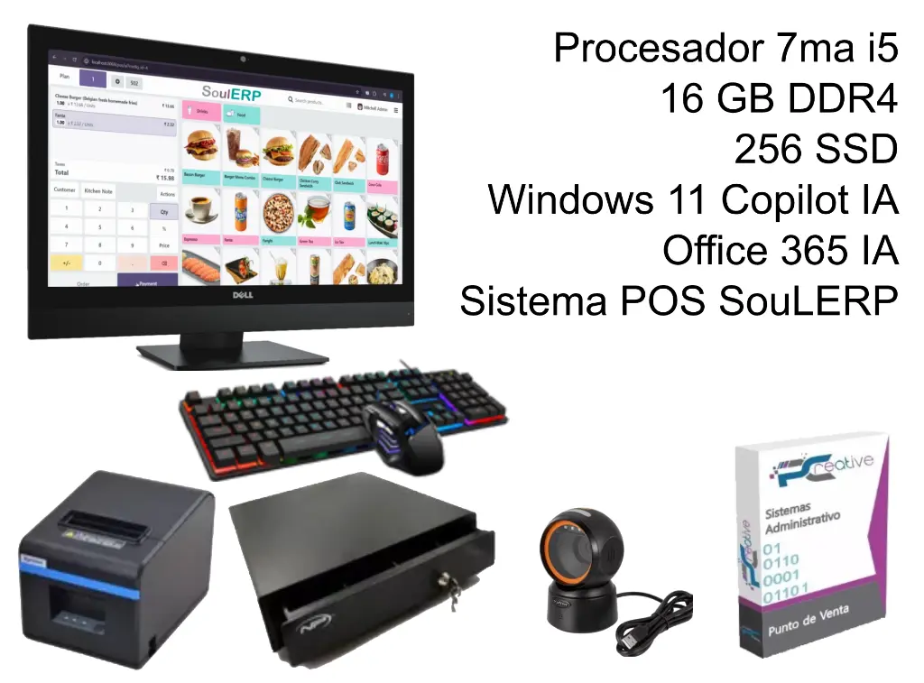 Combo POS Táctil FULL Equipo + Sistema "SouL ERP"